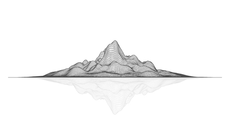 Abstract vector mesh landscape. Data visualization backgroundのイラスト素材