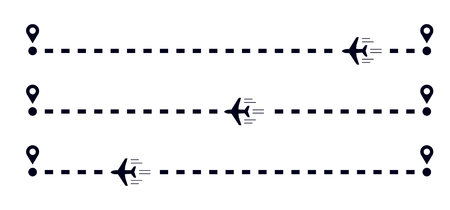 Plane with track vector illustration in flat style.のイラスト素材