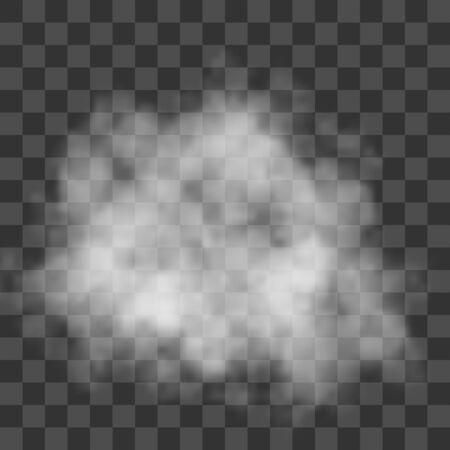 Clouds, white fog, smog on transparent background. Vector effect mist and smoke.のイラスト素材