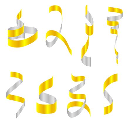 Vector collection of confetti ribbons.のイラスト素材
