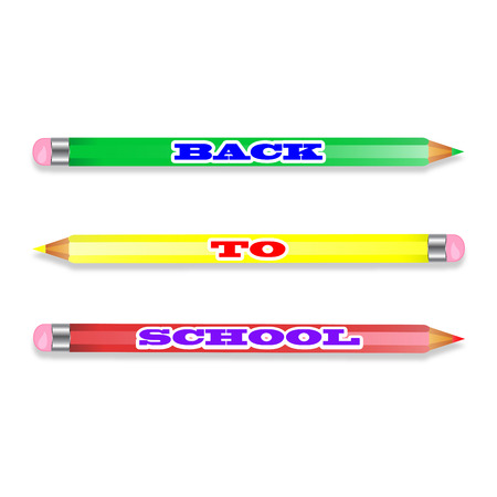 Colored pencils lying on a white sheet of paper.のイラスト素材