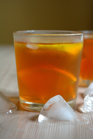 Iced tea with lemon and orange. Refreshmentの写真素材