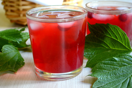 Cranberry juice or lemonade. Red refreshing drinkの写真素材