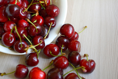 cherry on the tableの写真素材