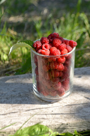 Raspberry in a glass
