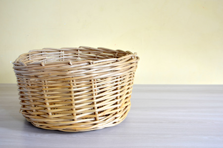 empty wicker basketの写真素材