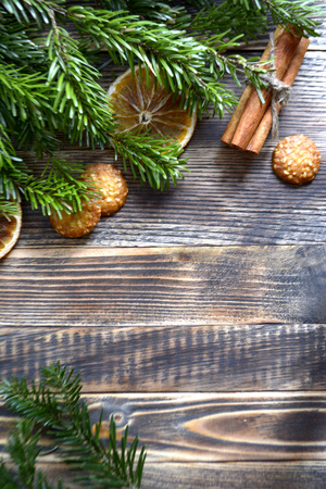 Christmas or New Years background frame or postcardの写真素材