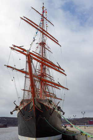 Barque Sedov in the port city of Murmanskのeditorial素材