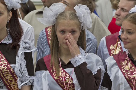 Russia, 30 may 2017 - pupils at the school promのeditorial素材