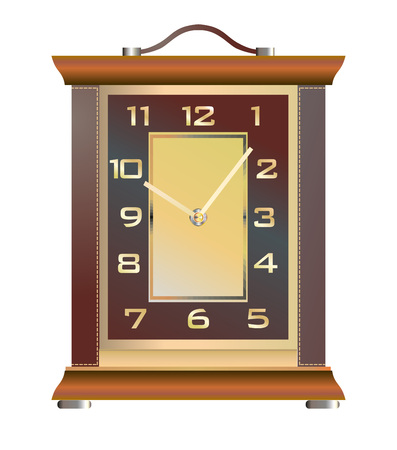 Vintage table clock on a white background. Isolated vector illustration.のイラスト素材