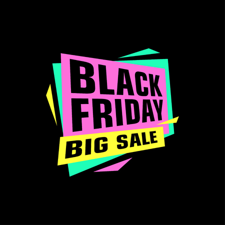 Black friday sale sticker or Black friday sale banner. Black friday special offer tag. Black friday sale badge and tag. Isolated vector clip artのイラスト素材
