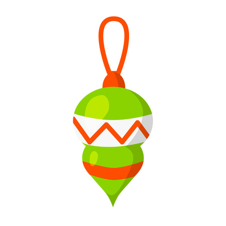 Vector of Christmas-tree toy isolated on white. Cartoon style. Cute funny christmas icon. EPS 10 Vector illustration.のイラスト素材