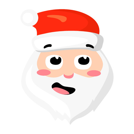Vector of Santa Claus isolated on white. Cartoon style. Cute funny christmas icon.のイラスト素材