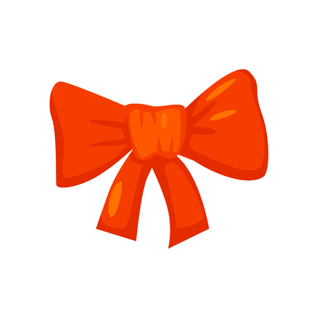 Vector of red bow isolated on white. Cartoon style. Cute funny christmas icon.のイラスト素材
