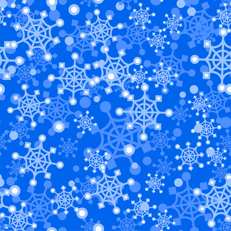 Seamless pattern with cute cartoon Christmas mittens, candy cane, holly berries, smiling snowman and red stocking with xmas tree New year traditional symbols. icons objects. Vector clip artのイラスト素材