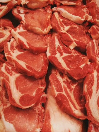 Raw Beef in the marketの素材