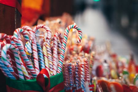 Collection of colorful candies at the marketの写真素材