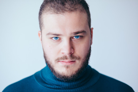 Portrait of a handsome bearded young manの写真素材