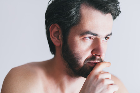 Young man with a problemの写真素材