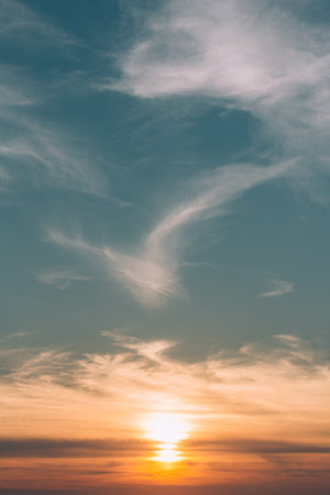Beautiful sunset and sky on the horizon