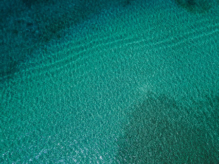 Aerial view of the turquoise sea