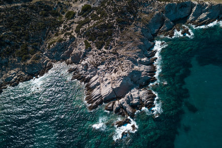 Aerial view of the sea near the coast