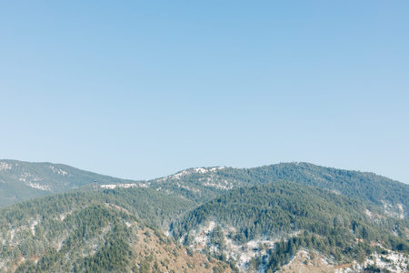 Beautiful landscape in the mountains on a sunny day in winter time