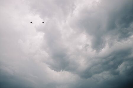 View of the stormy clouds in the skyの写真素材