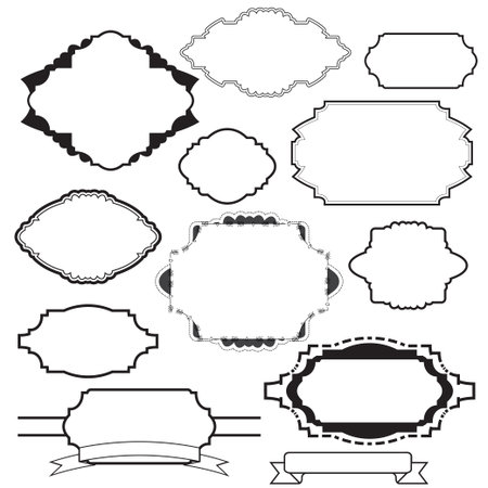 Vintage frames set for design packaging, labelのイラスト素材