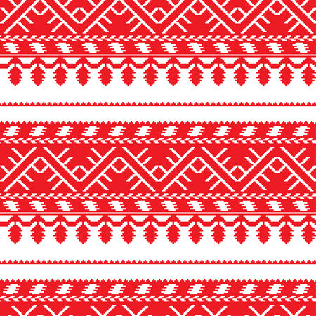 seamless horizontal pattern with old ethnic traditional belarusian, slavic, ukranian ornate. Vector background. Design for fabric, textile, wallpaper, packaging, clothesのイラスト素材