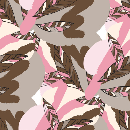 Seamless Trendy Pattern design withleafsのイラスト素材