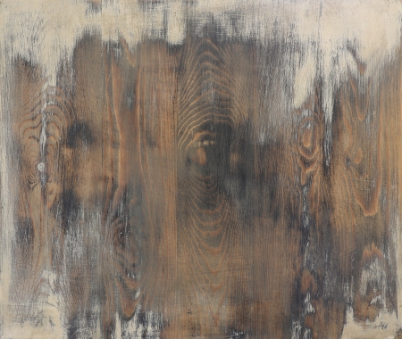 Shabby chic wooden table background, copy spaceの写真素材