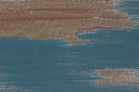 Shabby chic wooden table  turquoise background, copy spaceの写真素材