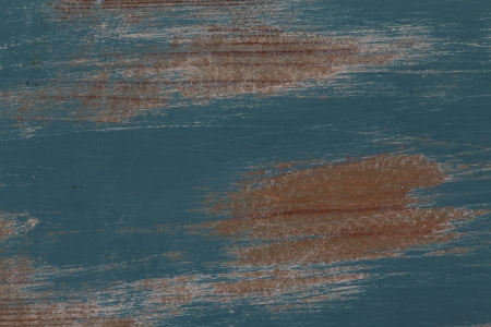 Shabby chic wooden table  turquoise background, copy spaceの写真素材