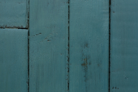 Shabby chic wooden table, turquoise background, copy spaceの写真素材