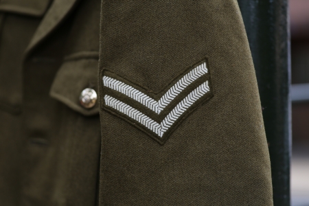 A British WWII army corporal stripesのeditorial素材