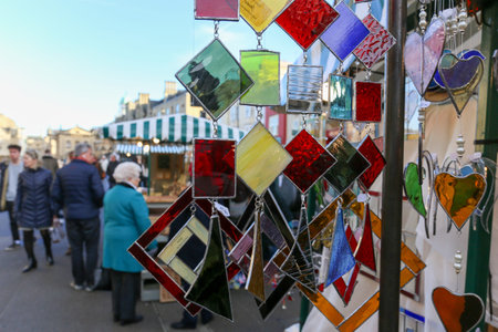 Broad Street, Oxford, United Kingdom, December 04, 2016: Arts and Crafts Market with open stalls on...