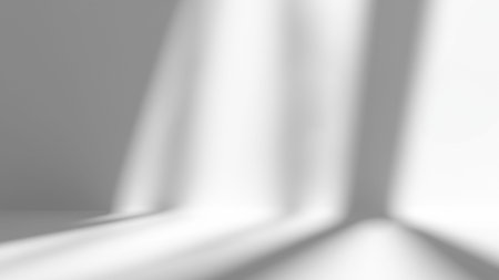 White abstract background. White empty room with window shadows. 3d rendering
