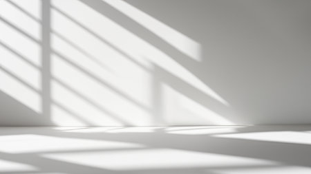 Abstract white interior with shadows on the wall. 3d rendering.の写真素材