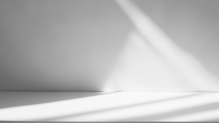 White empty room with shadows from the window. 3D rendering.の写真素材