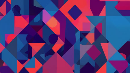 Complexity in Color: An Abstract Geometric Mosaicの写真素材