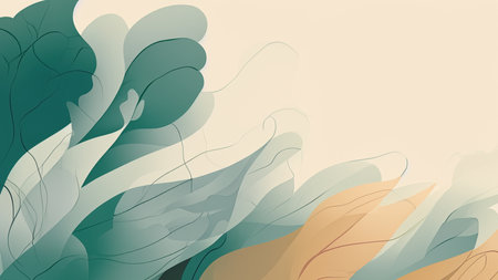 Serenity Waves: An Abstract Nature-Inspired Illustrationの写真素材