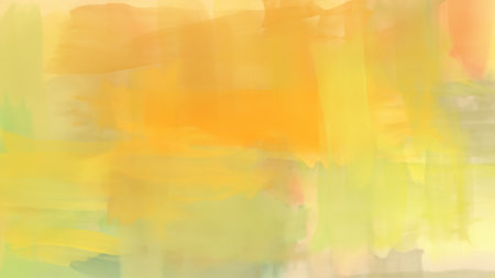 Yellow Ocher Dreams Abstract Background Watercolor Paint Styleの写真素材