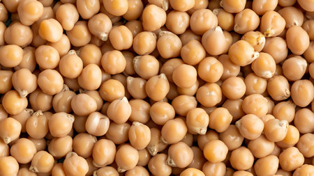 Cooked Chickpeas Pile Backgroundの写真素材