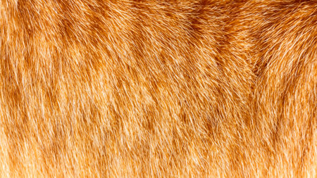 Close-Up of Striped Ginger Cat Fur Texture Backgroundの写真素材