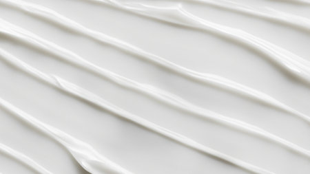 White Cream Texture with Even Streaks in Soft Wavesの写真素材