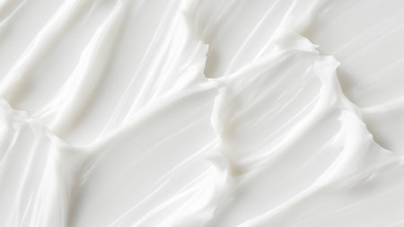 White Cream in Rich Texture with Thick Streaks and Soft Peaksの写真素材
