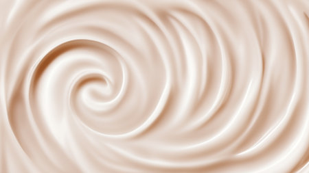 Smooth Swirl Texture of Cosmetic Cream or Conditioner Backgroundの写真素材