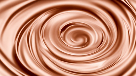 Smooth Swirl Texture of Silky Chocolate Cream or Cosmetic Cream Backgroundの写真素材