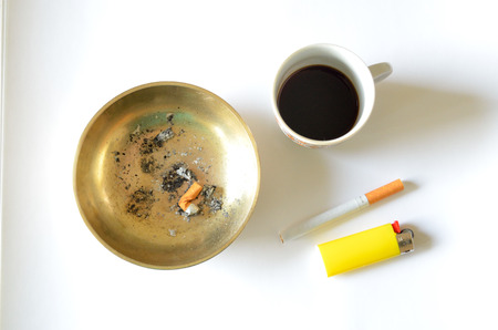 cigarettes and coffeeの写真素材